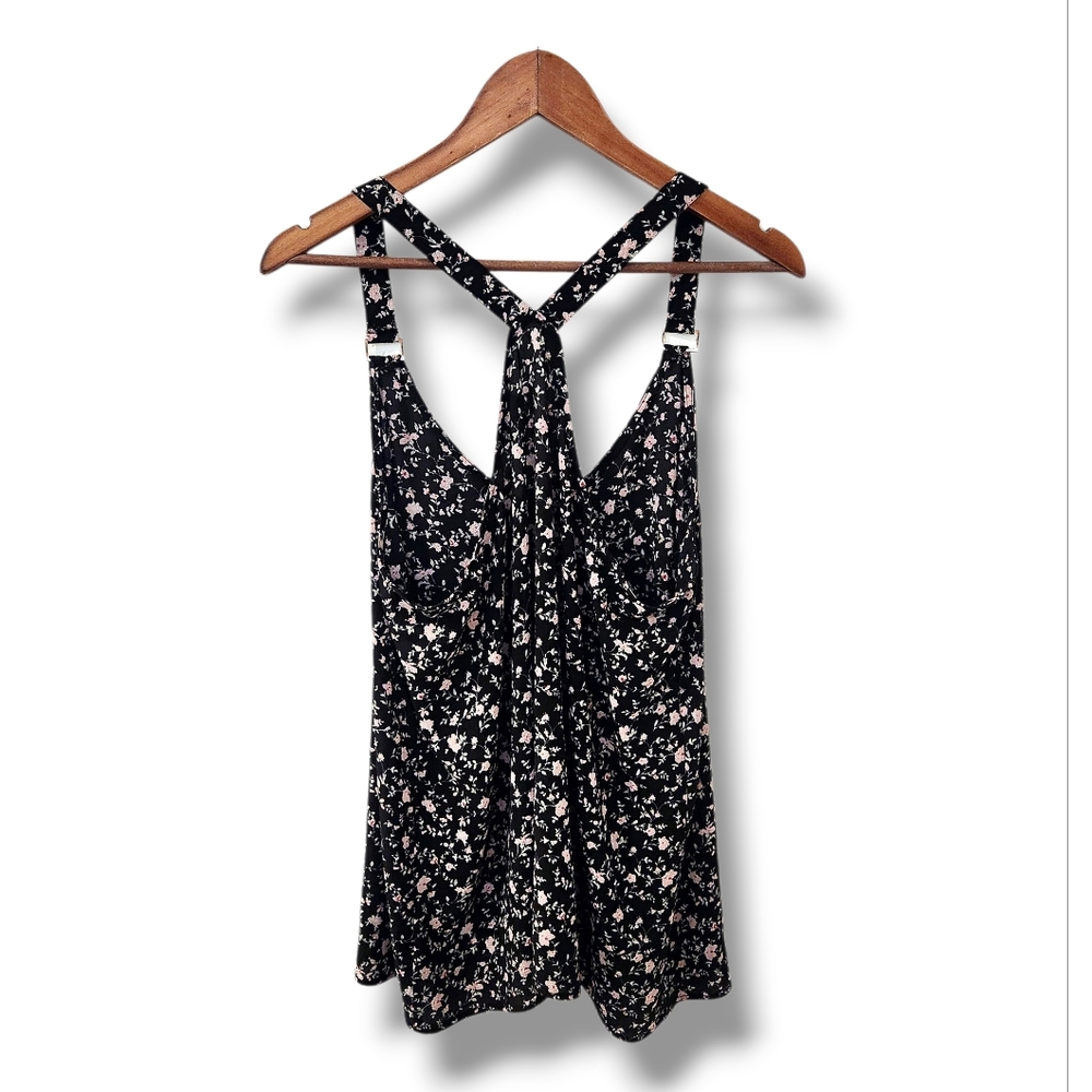 Zenobia Floral Print Razorback Swing Tank Top | 2X - Picture 6 of 7